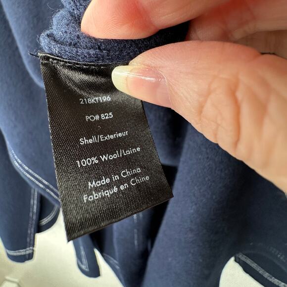 Elizabeth and James Navy with White Stitch Long Sleeve Hooded Sweater L - Picture 7 of 15